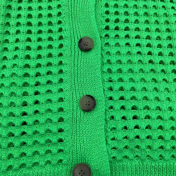 Chunky green neon collard cardigan small H&M long sleeve top - Picture 3 of 5